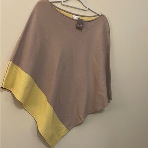J. Jill Women's Tan and Yellow Reversible  Poncho
